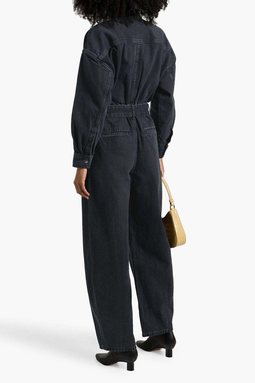 FRAME The Cocoon belted denim jumpsuit