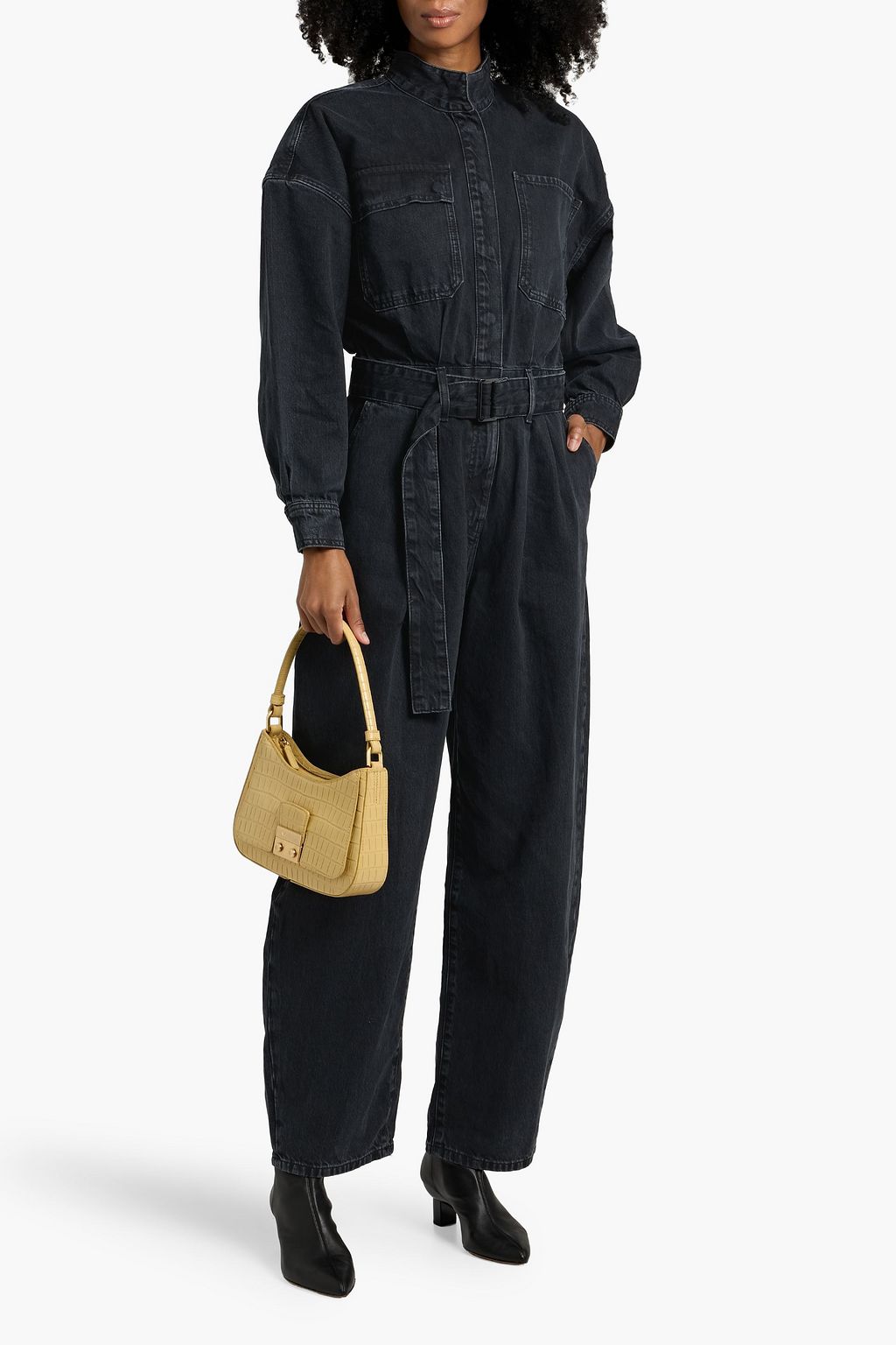 FRAME The Cocoon belted denim jumpsuit