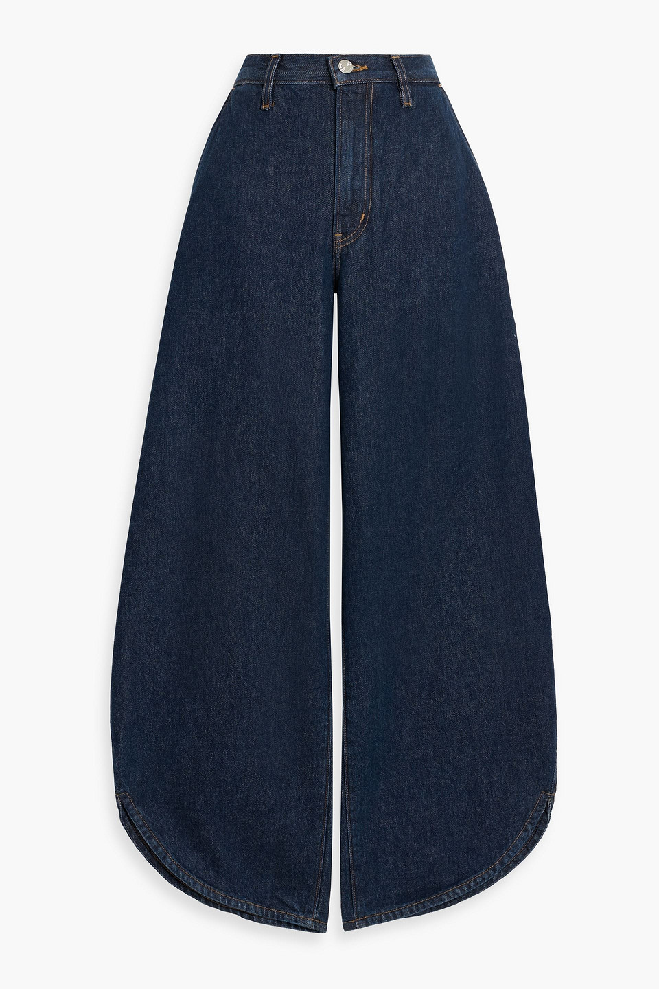 Frame Boomerang High-rise Barrel-leg Jeans In Blue