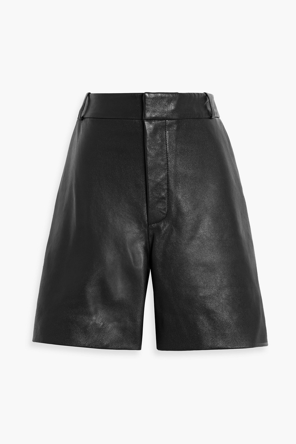 Frame Leather Shorts In Black