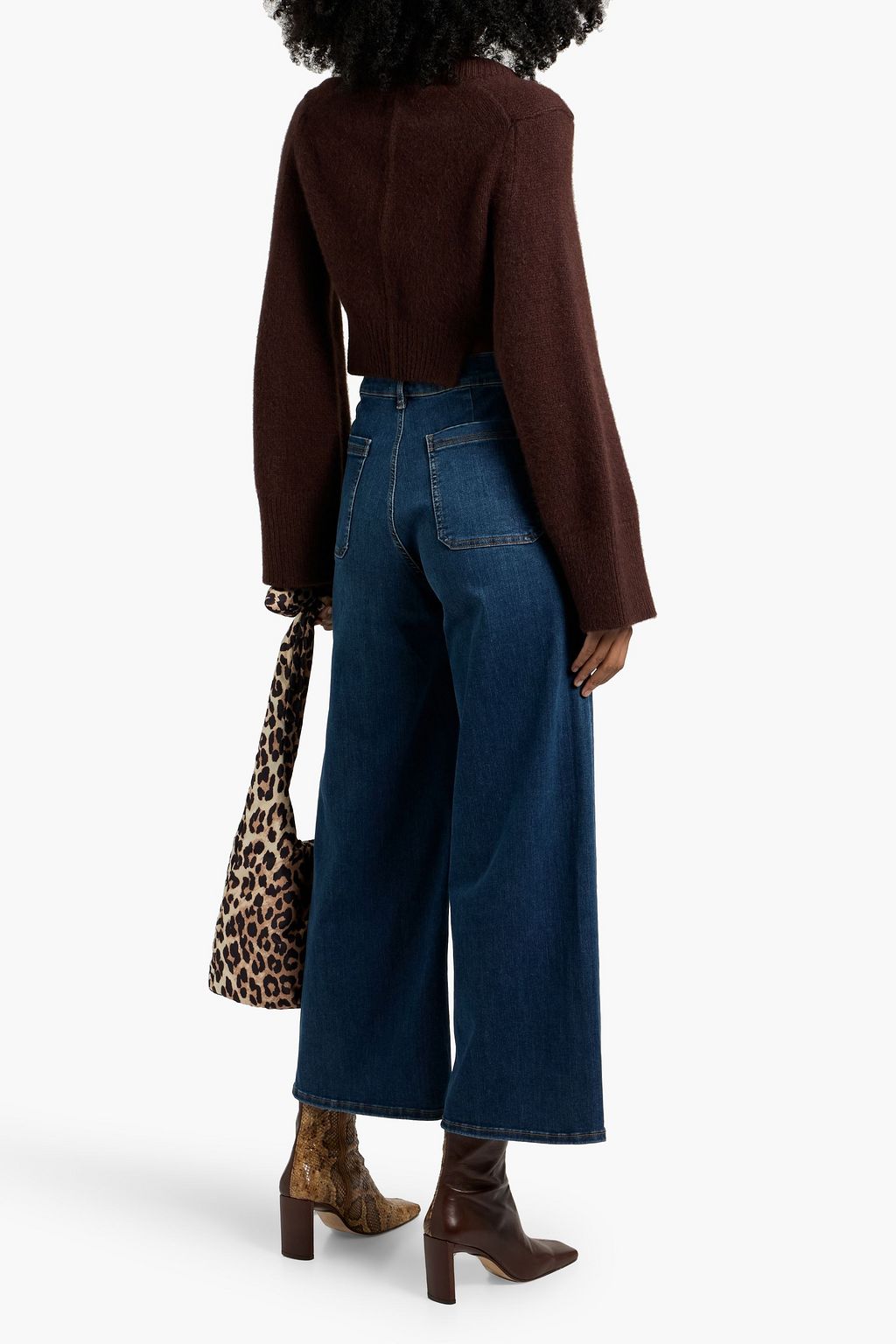 FRAME Le Pixie Slim Palazzo high-rise wide-leg jeans