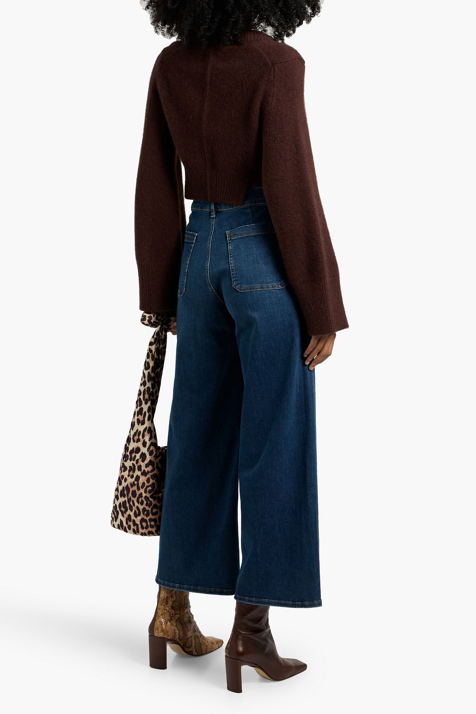 Frame Le Pixie Slim Palazzo High-rise Wide-leg Jeans In Blue