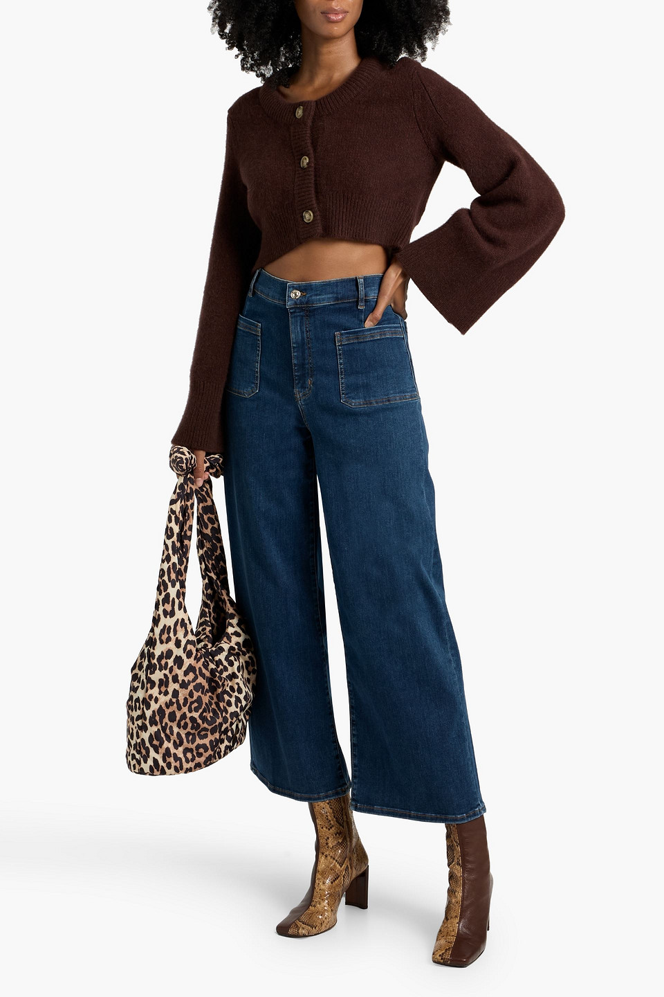 Frame Le Pixie Slim Palazzo High-rise Wide-leg Jeans In Blue