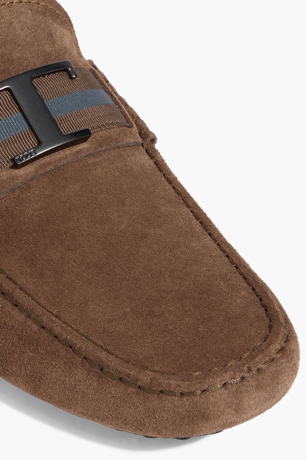 TOD'S T Timeless embellished suede driving shoes