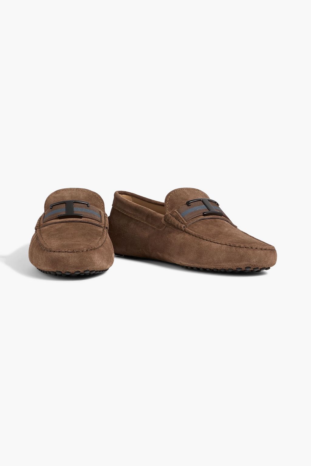 TOD'S T Timeless embellished suede driving shoes