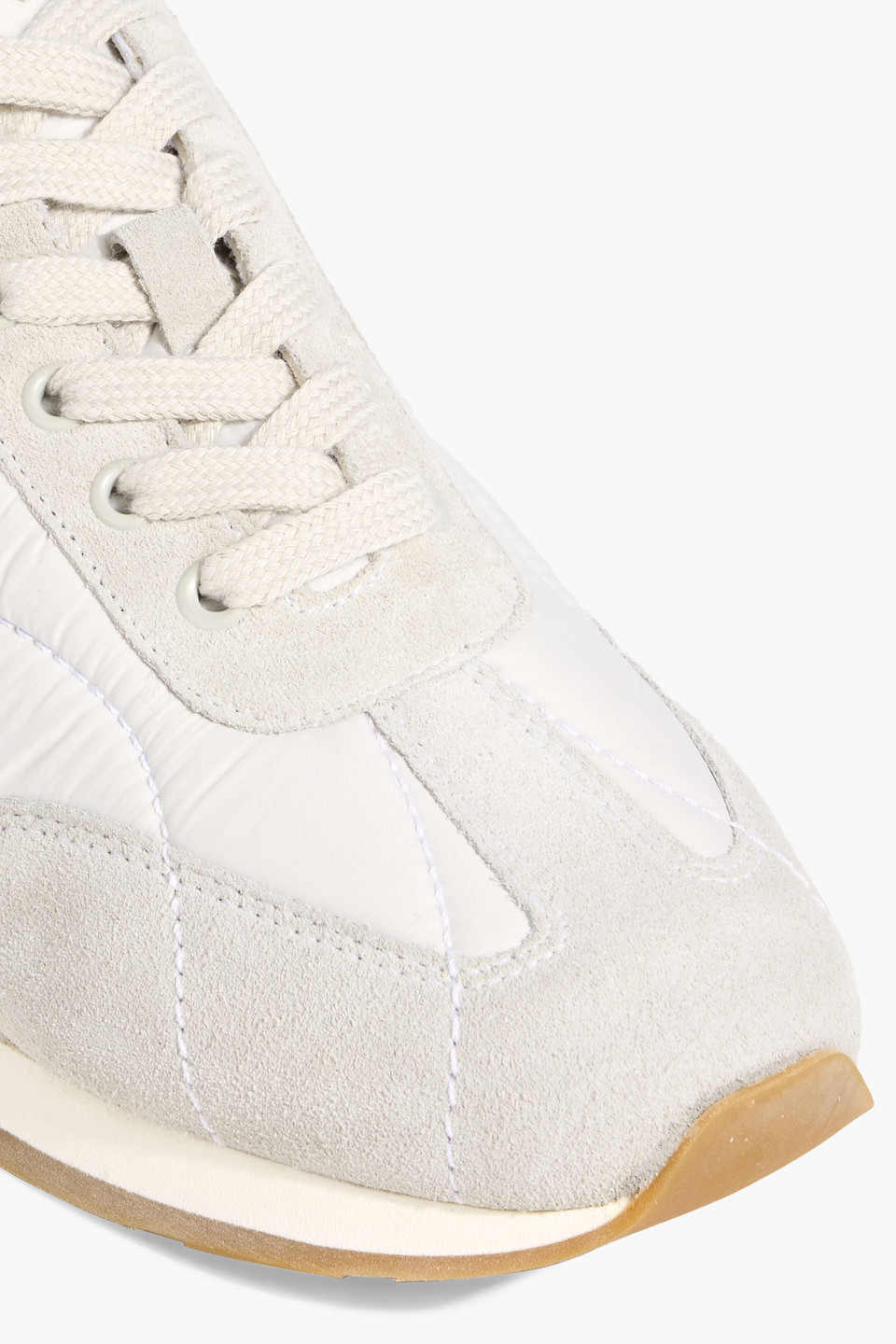 Totême The Sport Quilted Shell And Suede Sneakers In Neutral