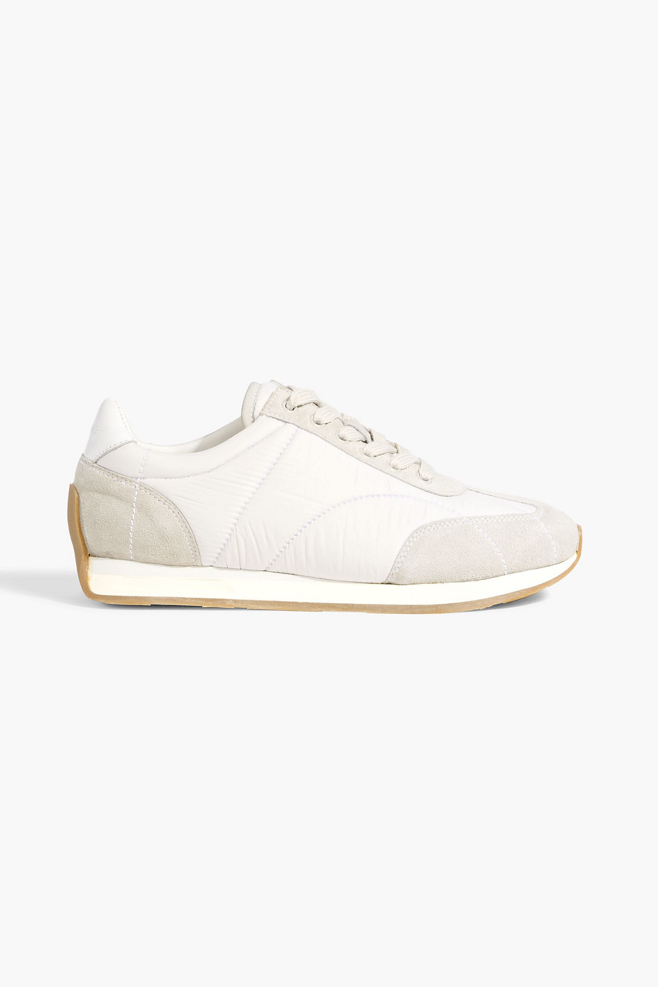 Totême The Sport Quilted Shell And Suede Sneakers In Neutral