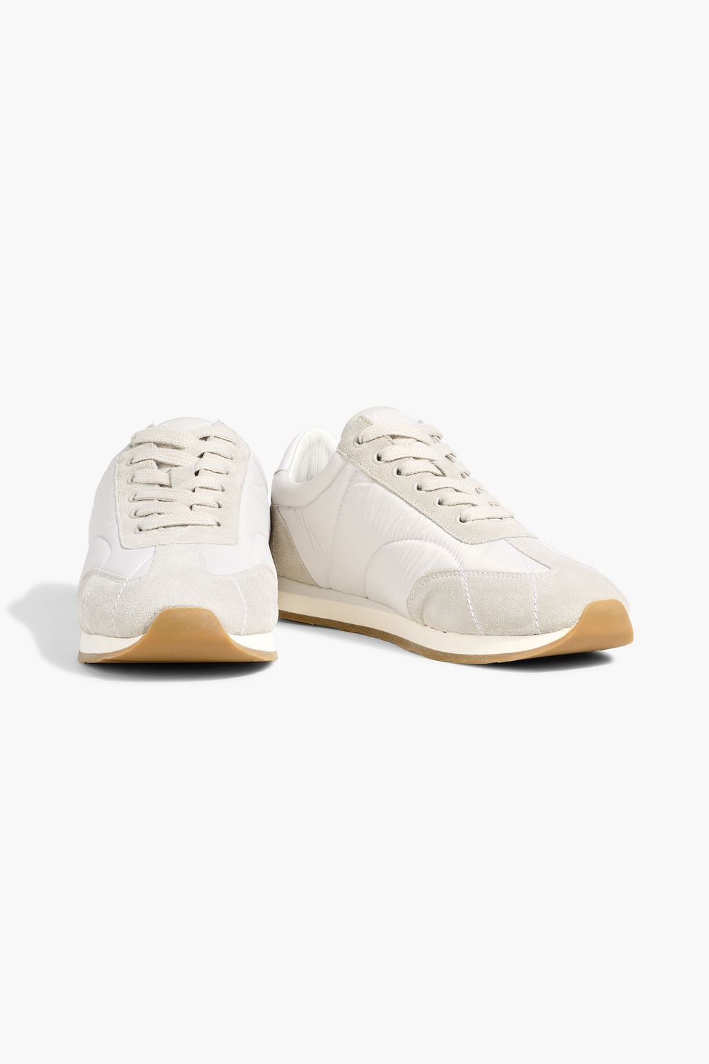 TOTEME The Sport quilted shell and suede sneakers
