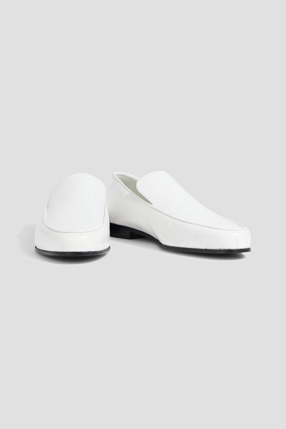 Totême Toteme Women Croco Oval Loafers In White