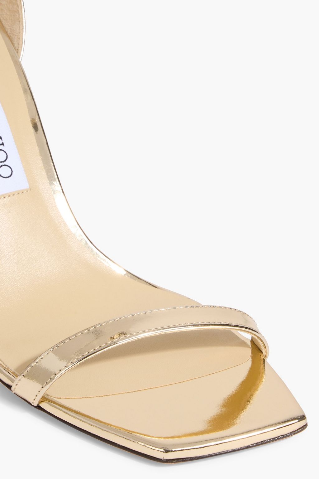 JIMMY CHOO Alva 85 mirrored-leather sandals