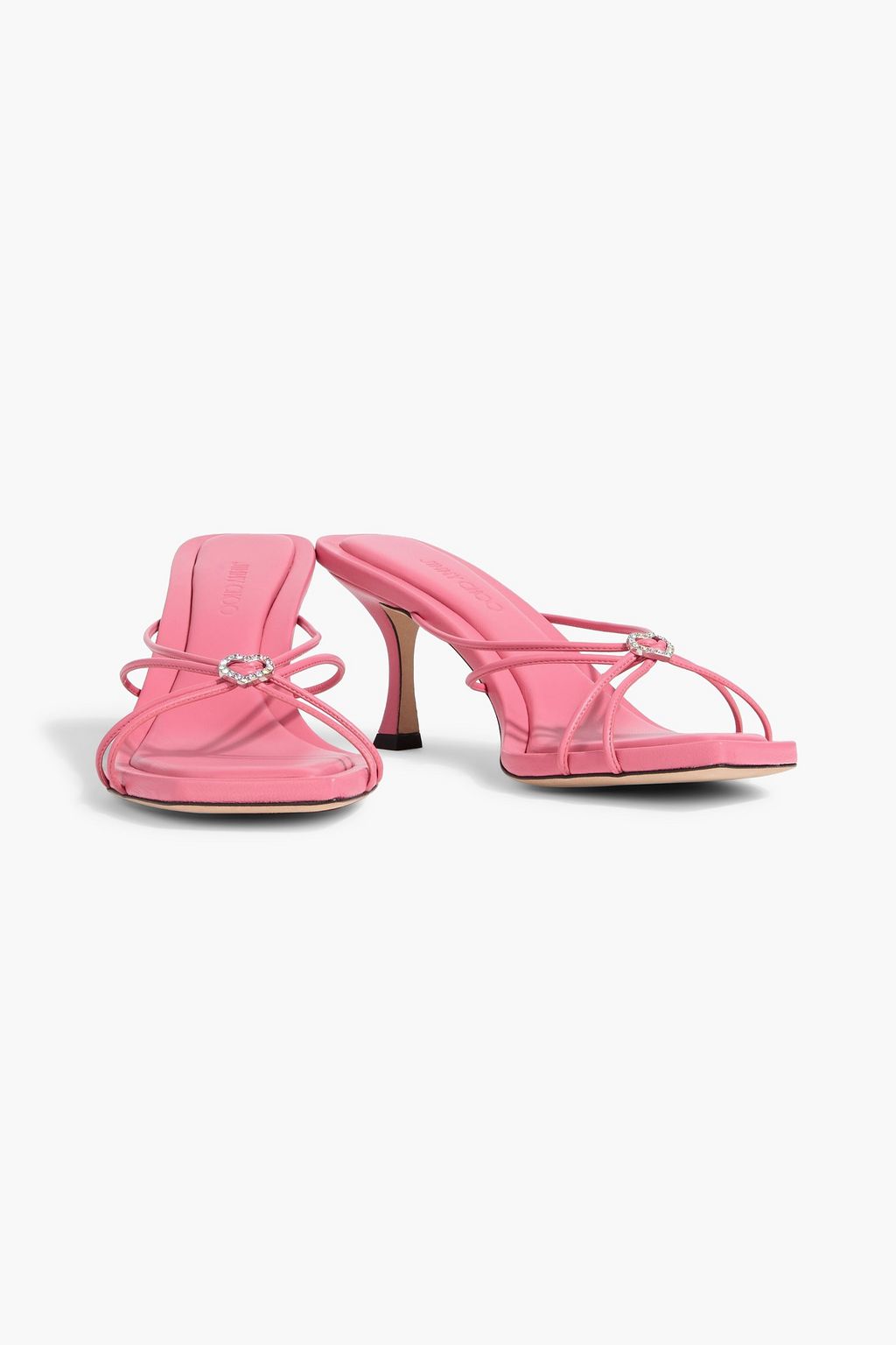 JIMMY CHOO Indiya 70 crystal-embellished leather mules
