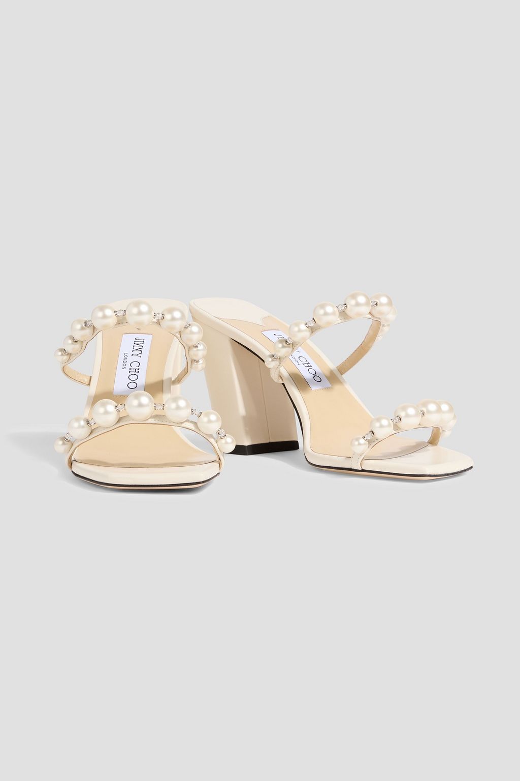 JIMMY CHOO Amara 85 embellished leather mules