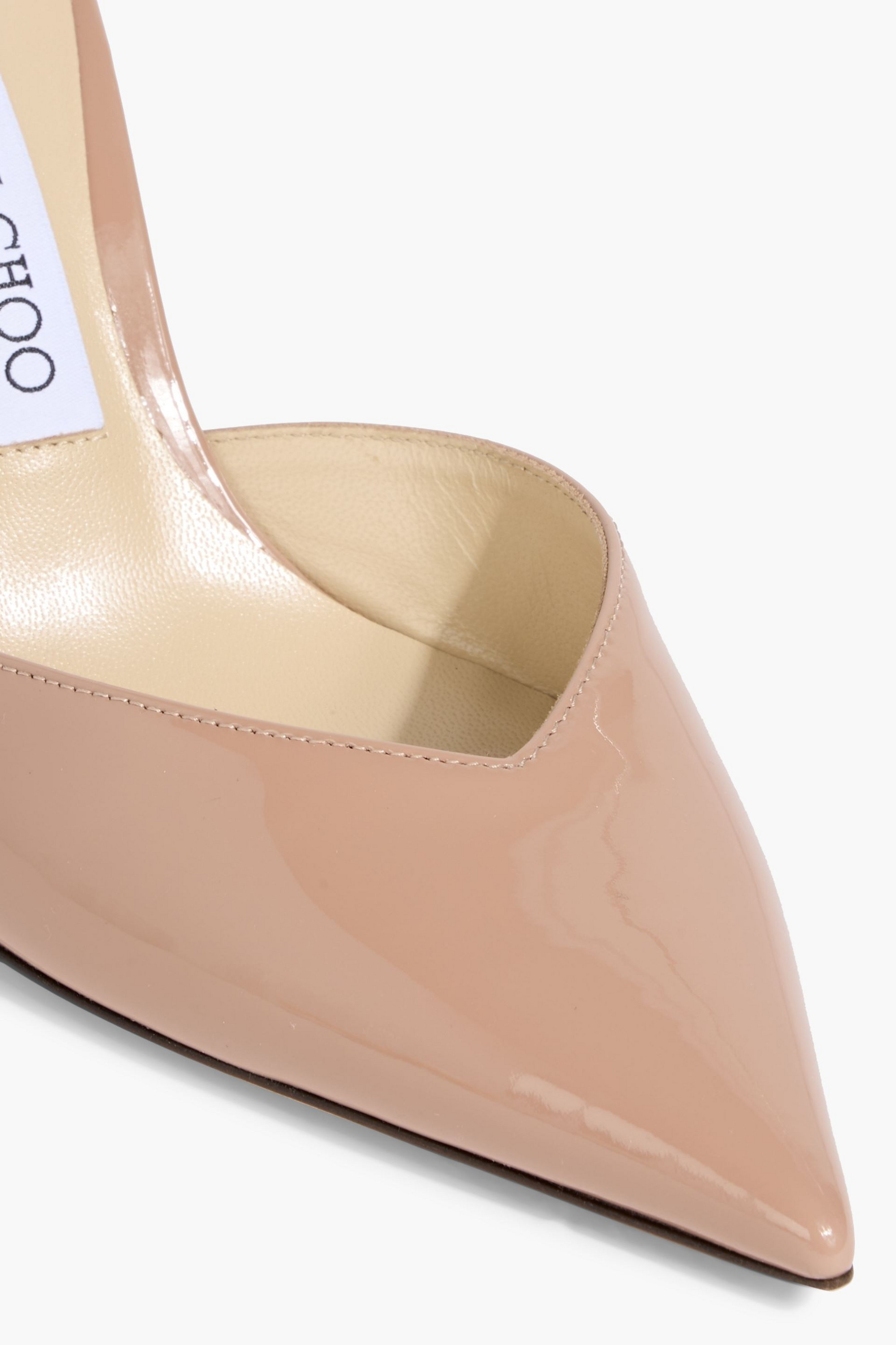 JIMMY CHOO Saeda 85 crystal-embellished patent-leather pumps