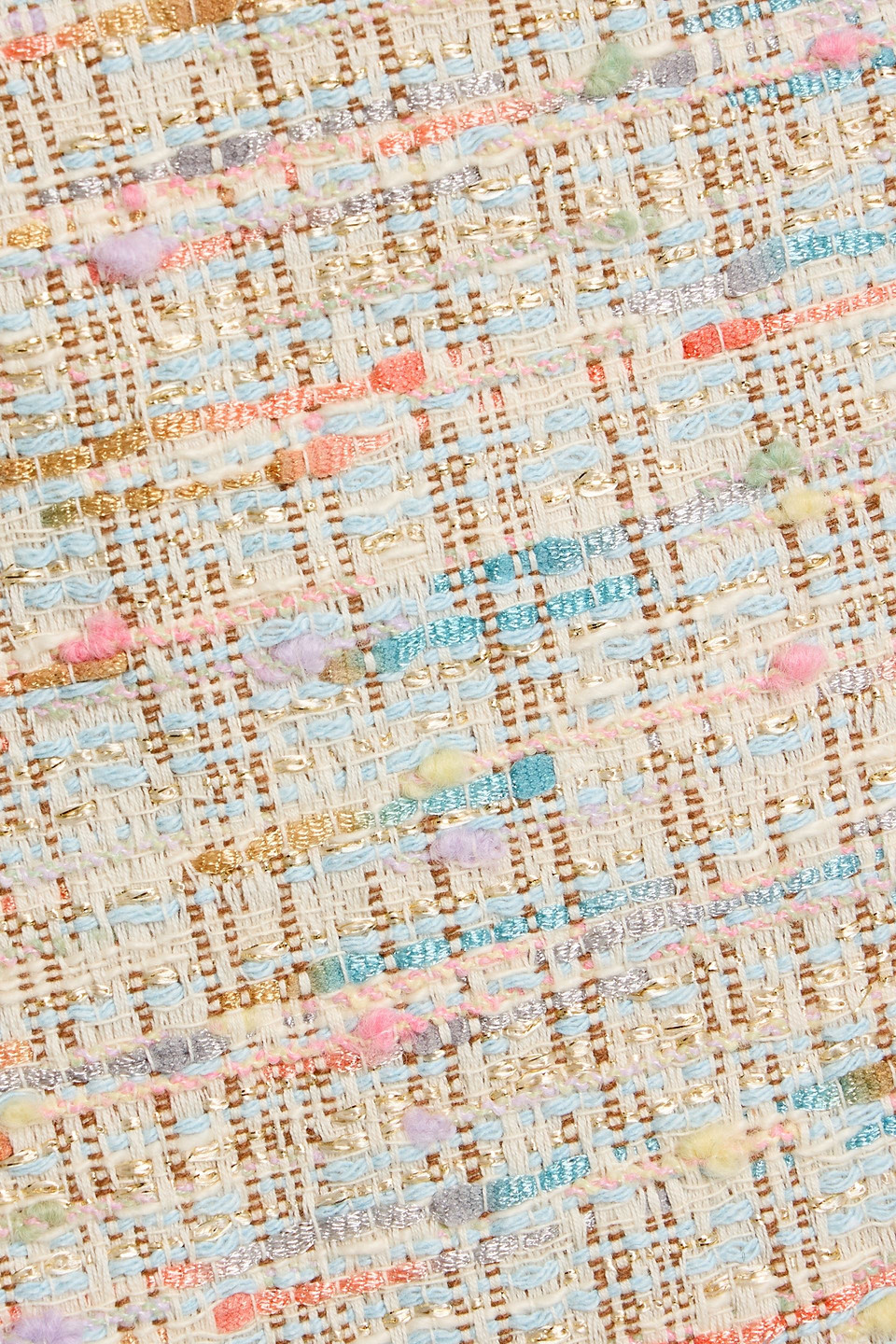 Alice And Olivia Riley Metallic Cotton-blend Tweed Mini Skirt In Neutral