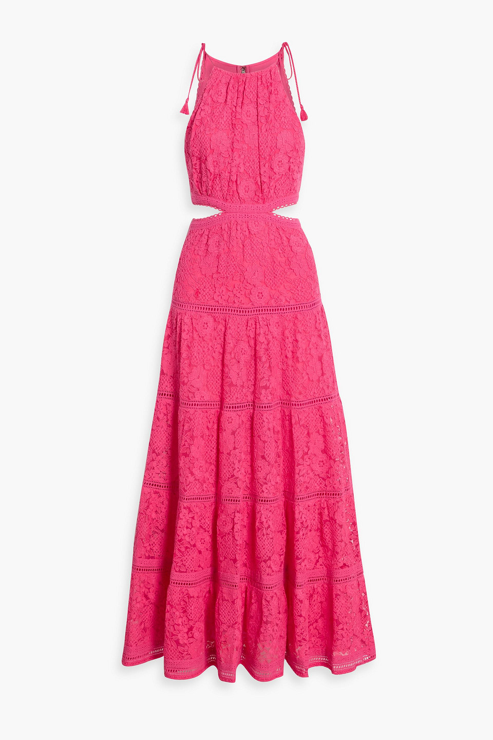 Alice And Olivia Myrtice Cutout Guipure Lace Maxi Dress In Pink
