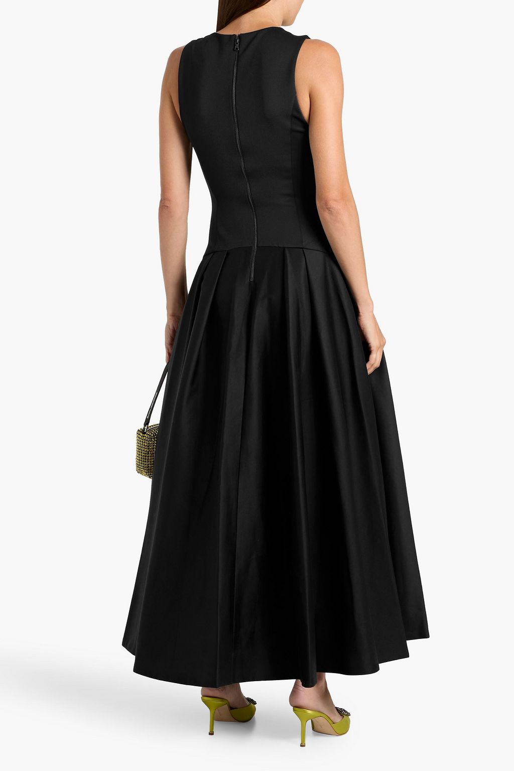 ALICE + OLIVIA Adley pleated cotton-blend maxi dress