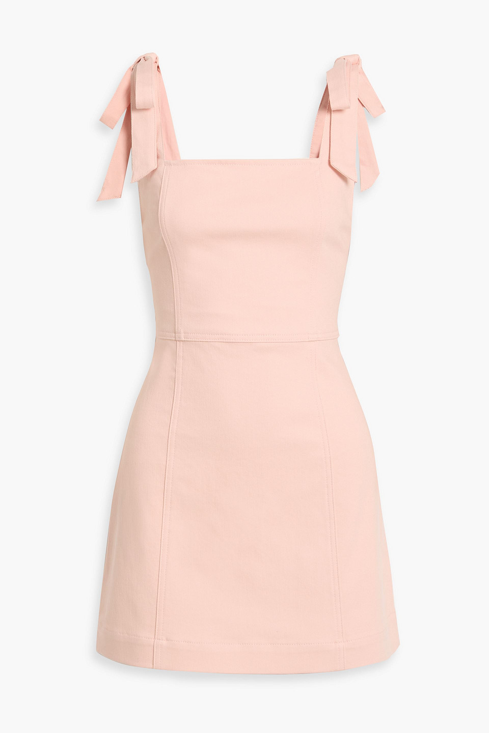 Alice And Olivia Maryann Denim Mini Dress In Neutral
