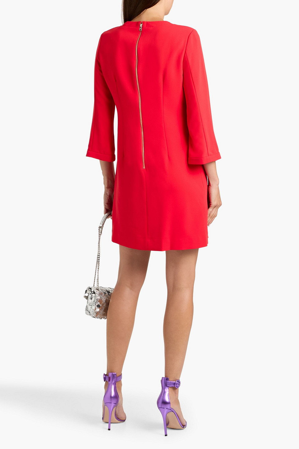Alice And Olivia Eleonora Flare Sleeve Slim Mini Dress In Red