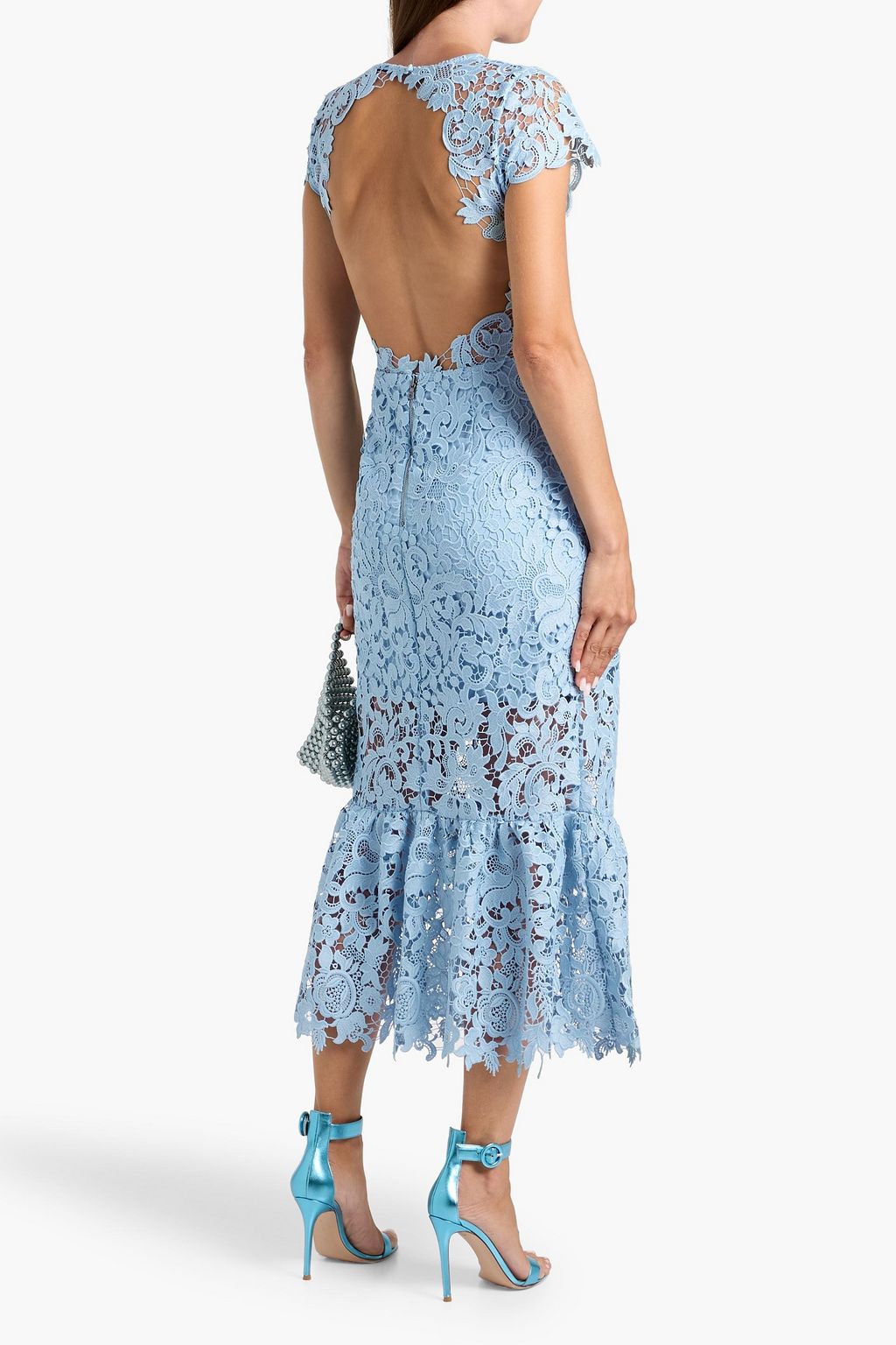 ALICE + OLIVIA Clover open-back guipure lace midi dress