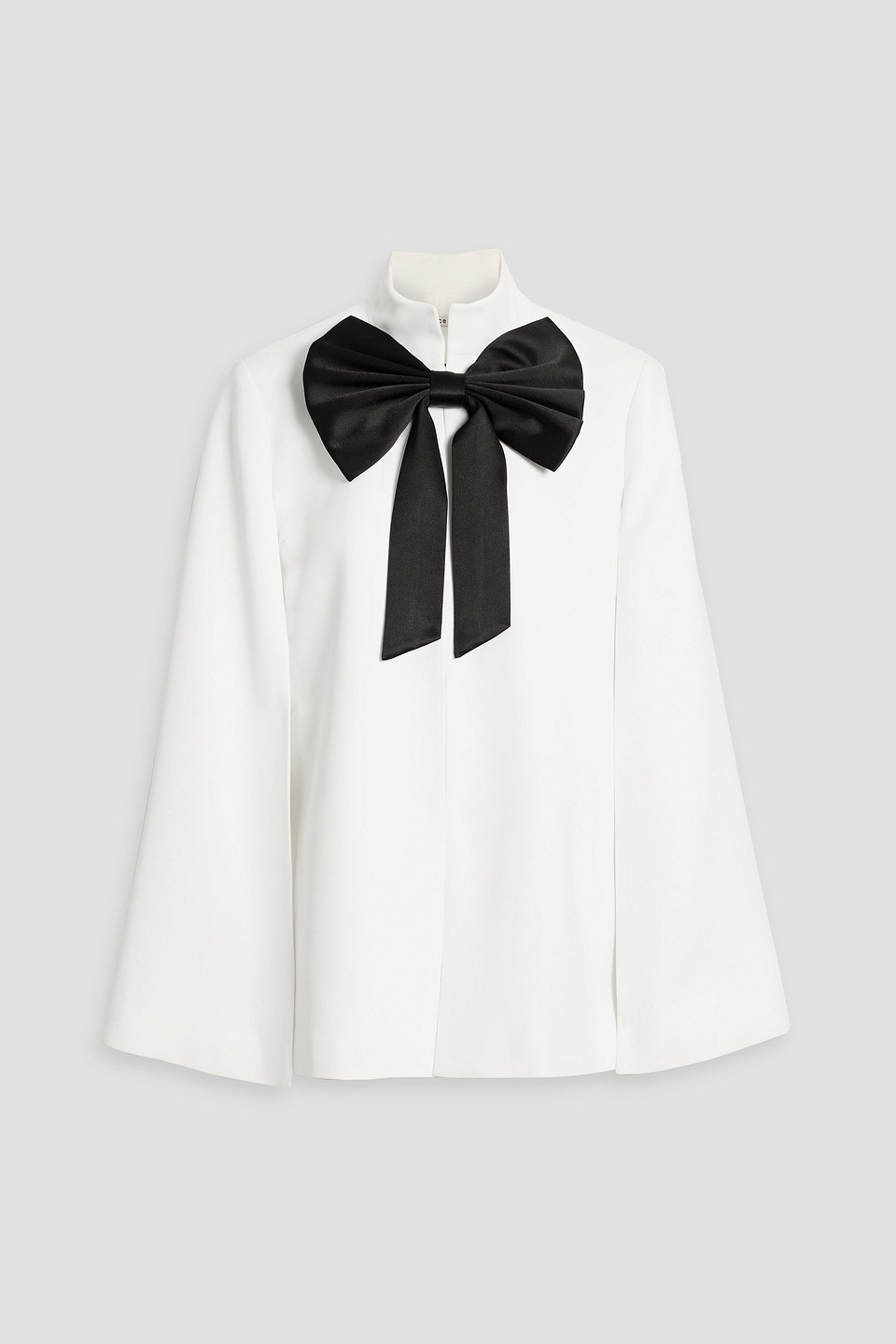 Alice And Olivia Phillipa Bow-detailed Crepe Cape In White