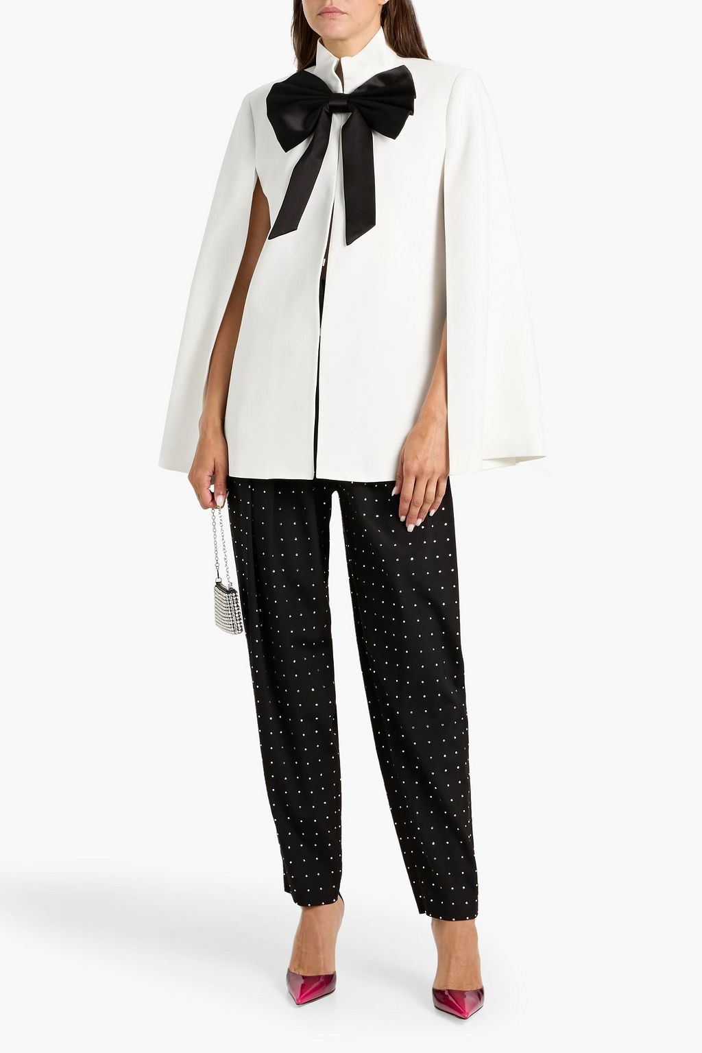 ALICE + OLIVIA Phillipa bow-detailed crepe cape