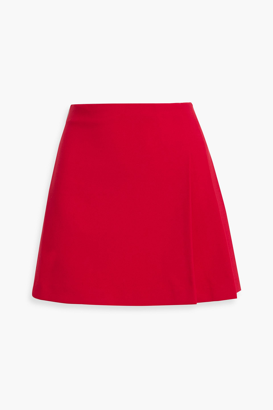 Alice And Olivia Semira Pleated Twill Mini Skirt In Red