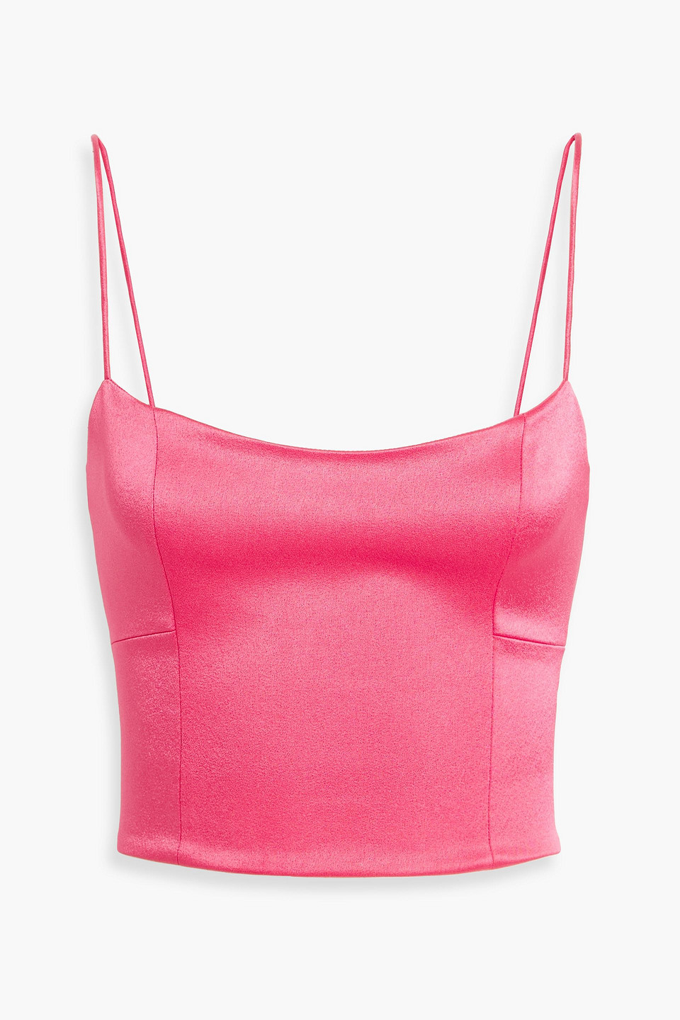 alice olivia - saylor cropped satin camisole - pink - us 8