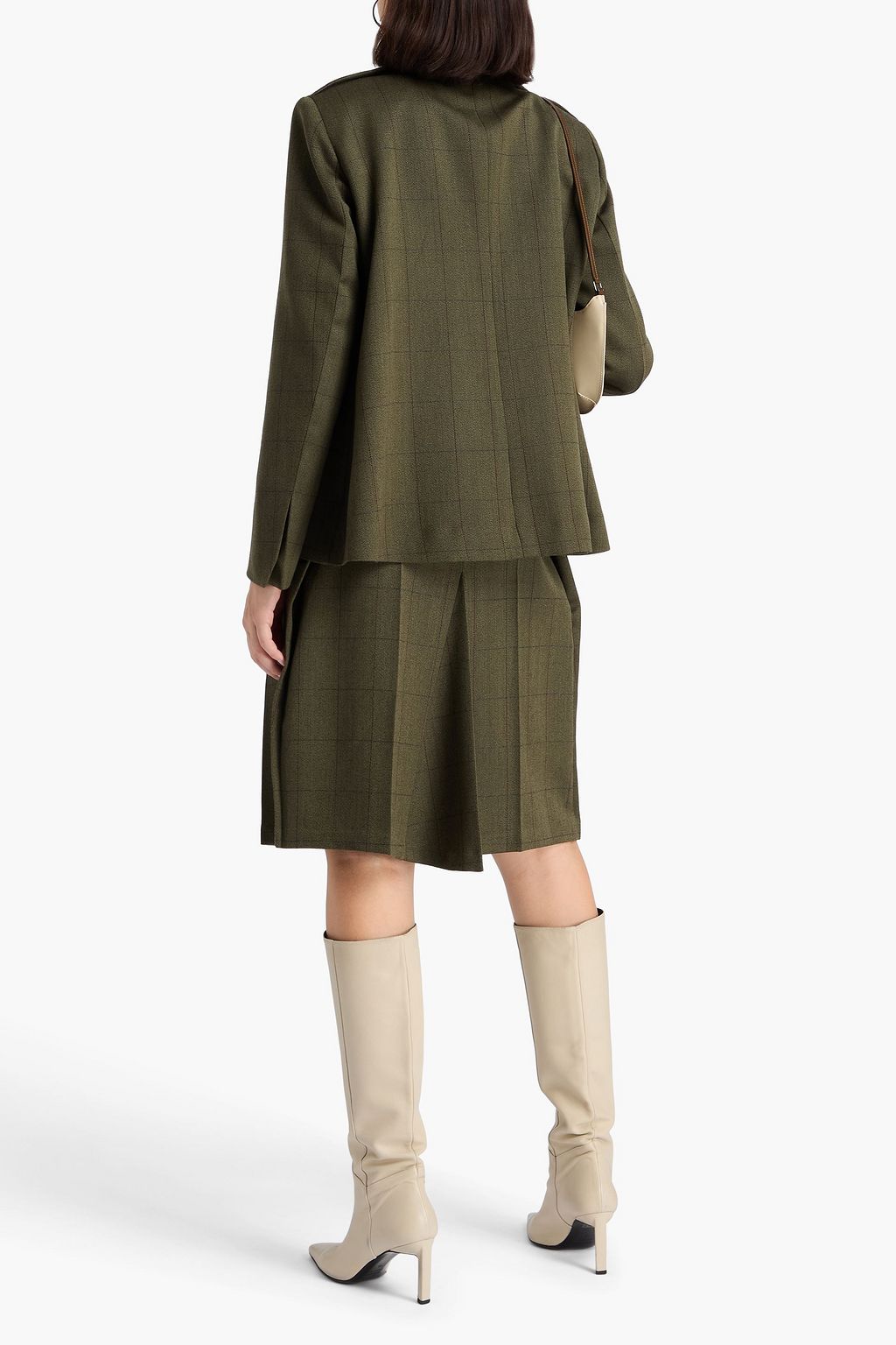 VICTORIA BECKHAM Checked wool-twill blazer