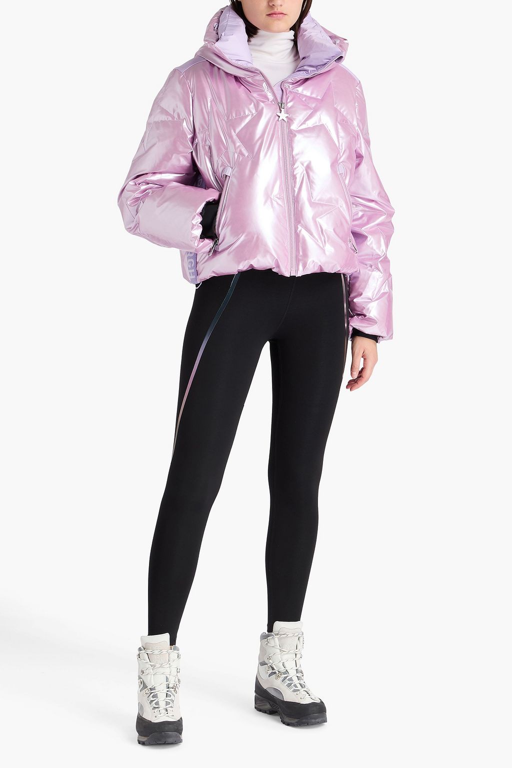 GOLDBERGH Glamstar quilted metallic hooded down ski jacket