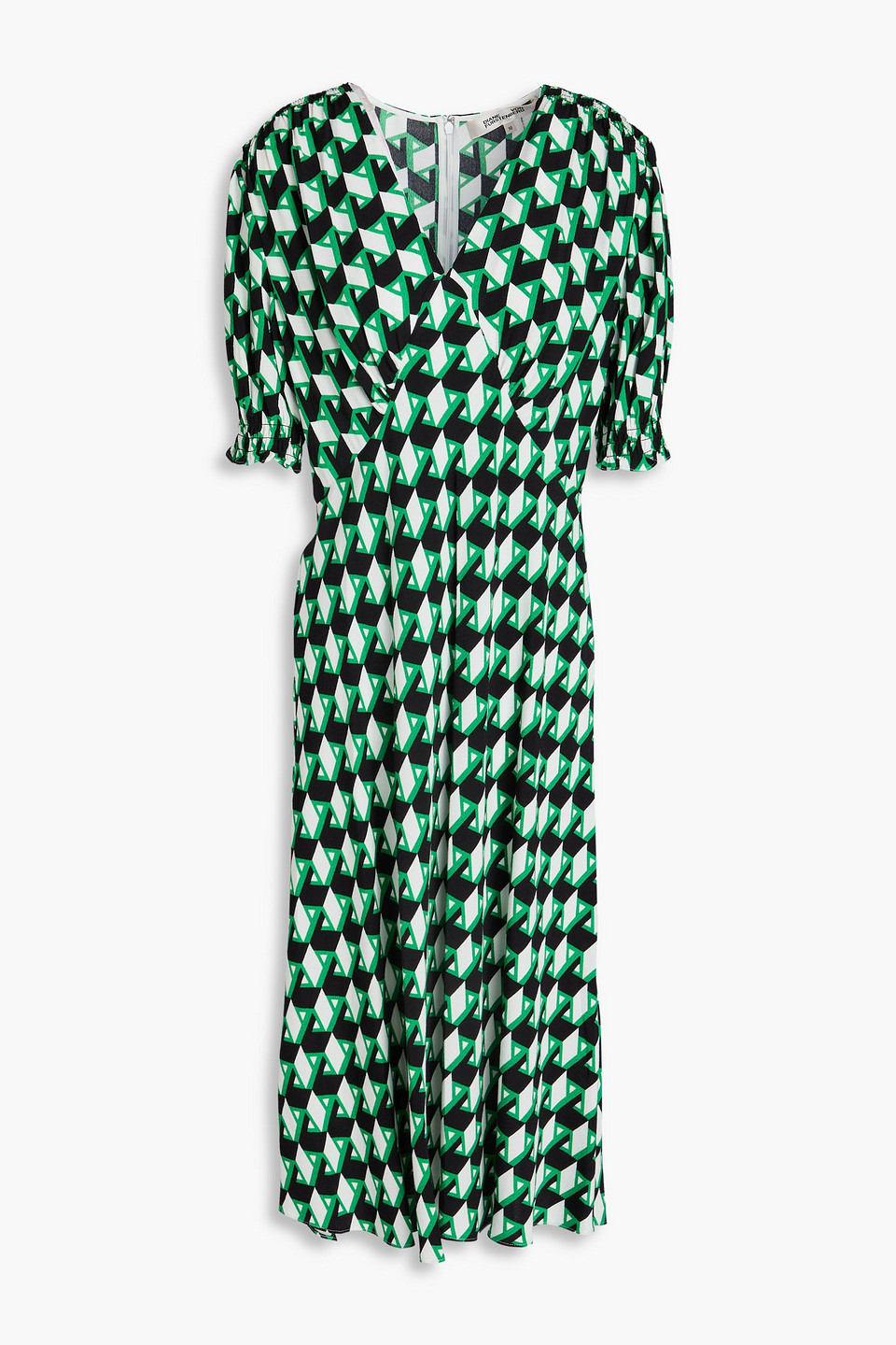 Diane Von Furstenberg Jemma Printed Crepe Midi Dress In Green