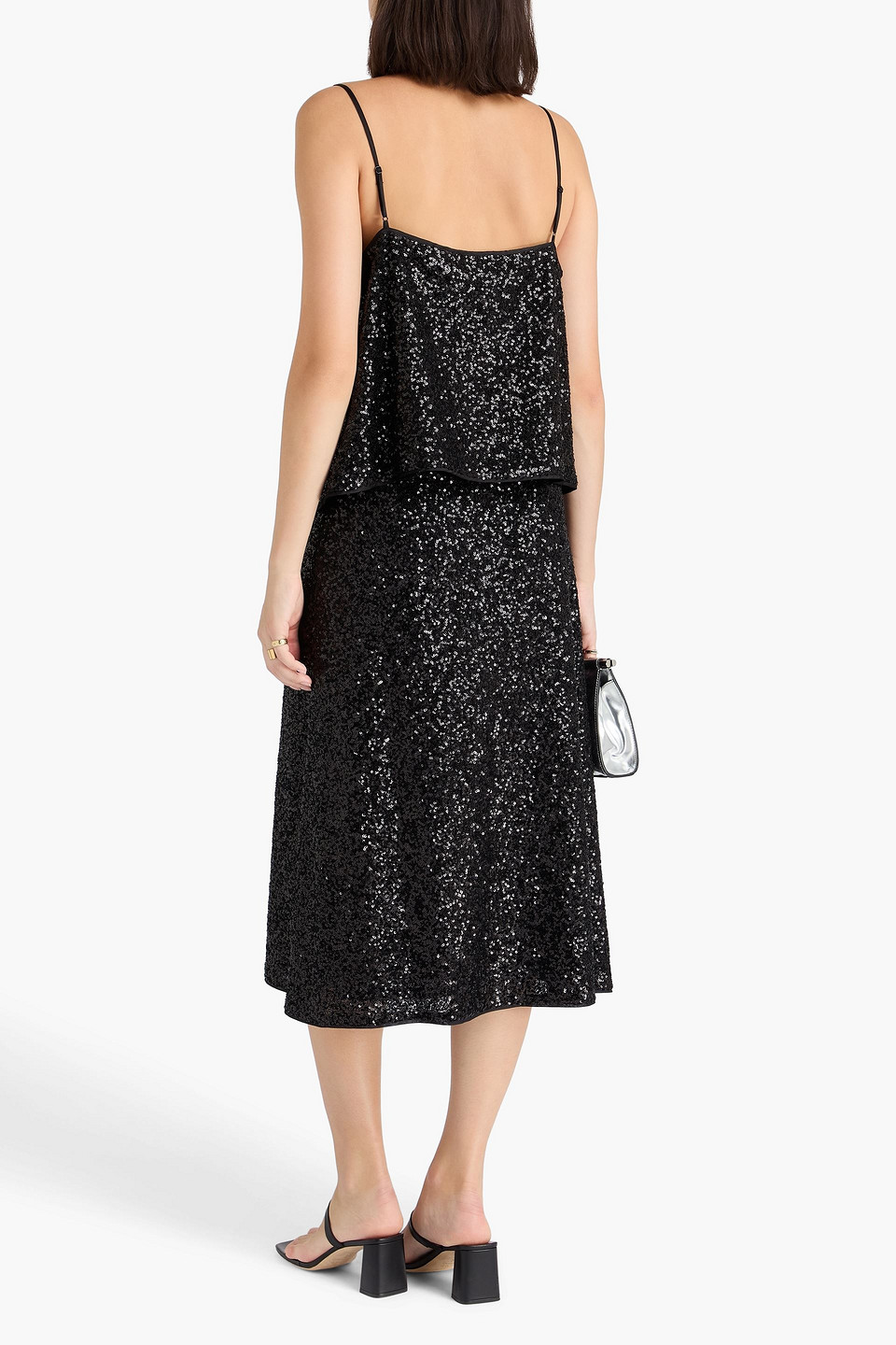 Diane Von Furstenberg Berlin Sequined Tulle Camisole In Black
