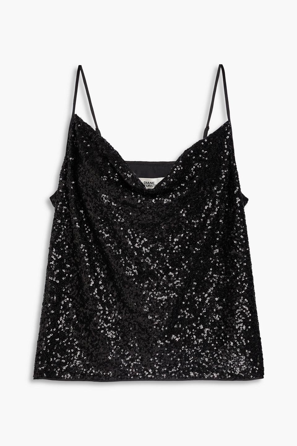 Diane Von Furstenberg Berlin Sequined Tulle Camisole In Black