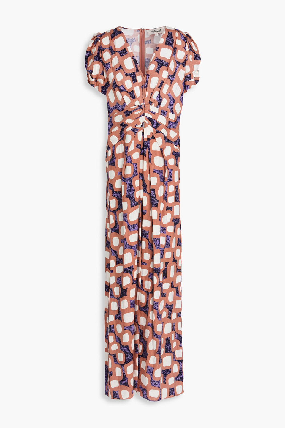diane von furstenberg - seth printed woven maxi dress - orange - us 16