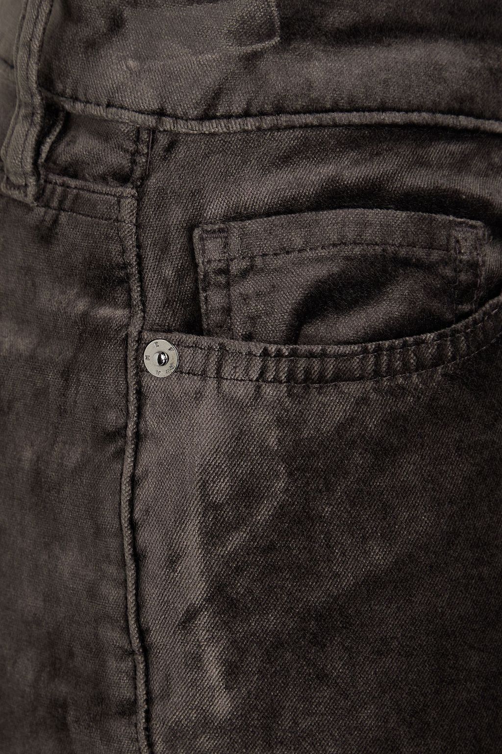 FRAME Le Crop Mini Boot cotton-blend velvet bootcut pants