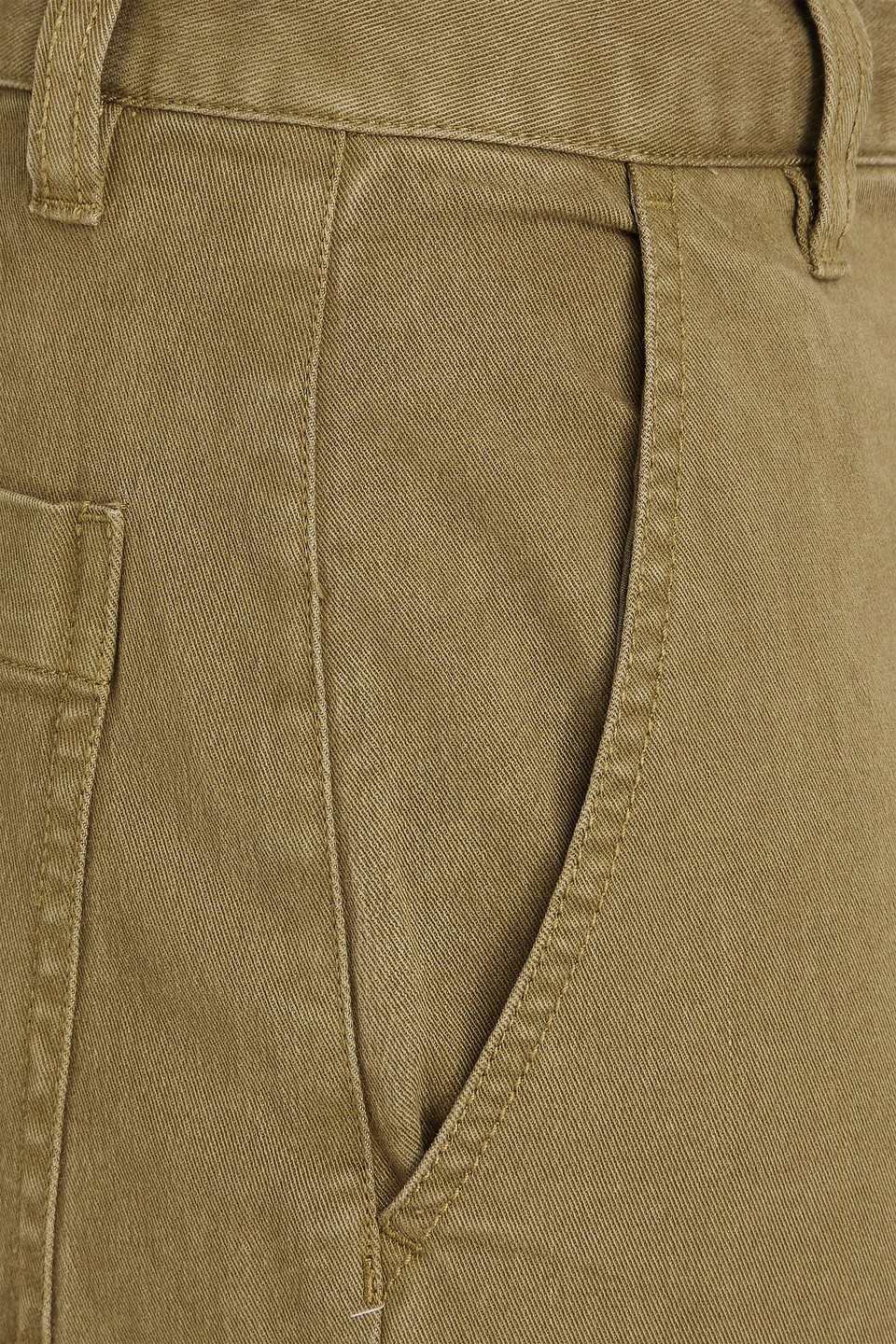 Frame The Station Cropped Twill Cargo Pants In Green
