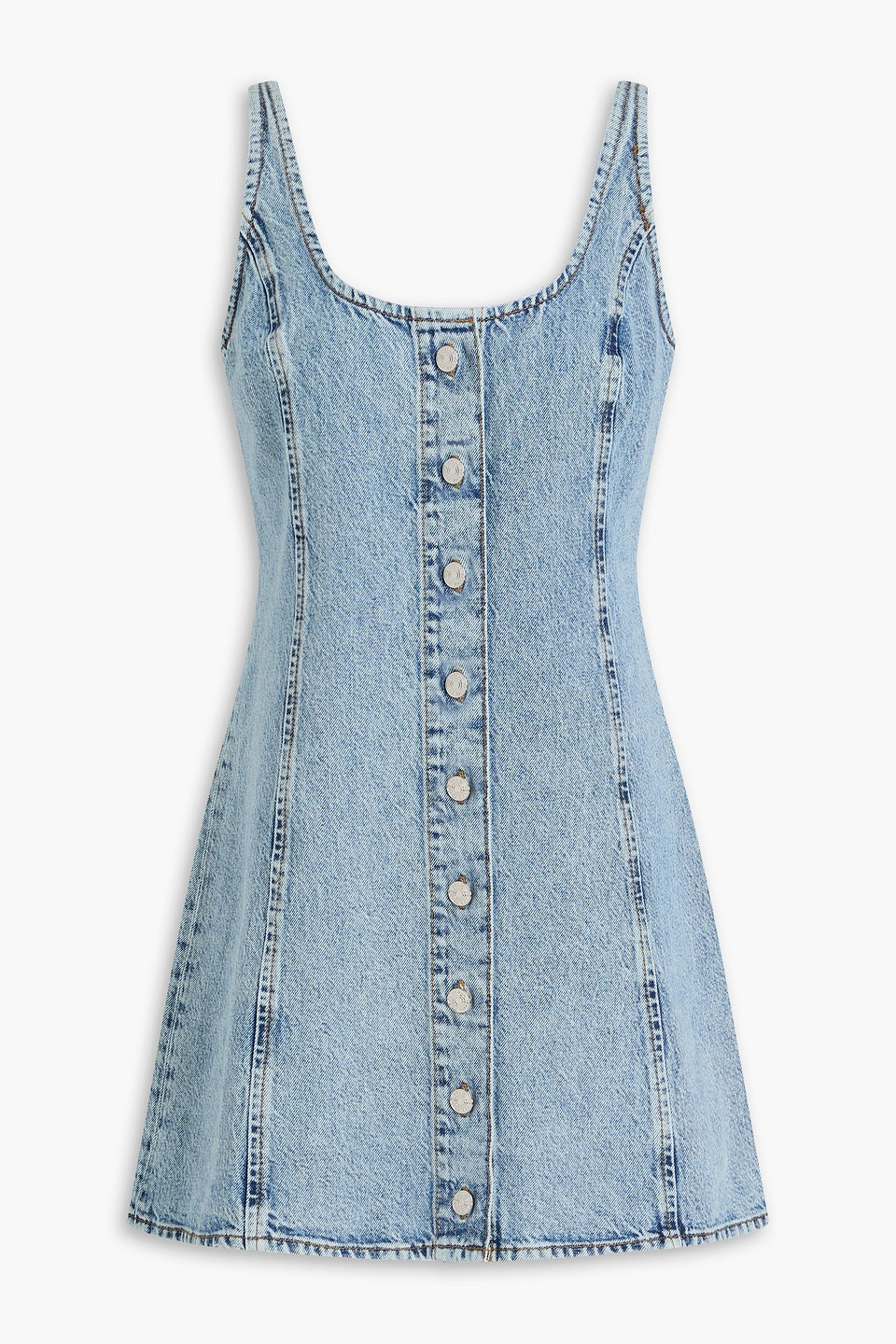 frame - the shift faded denim mini dress - blue - us 0