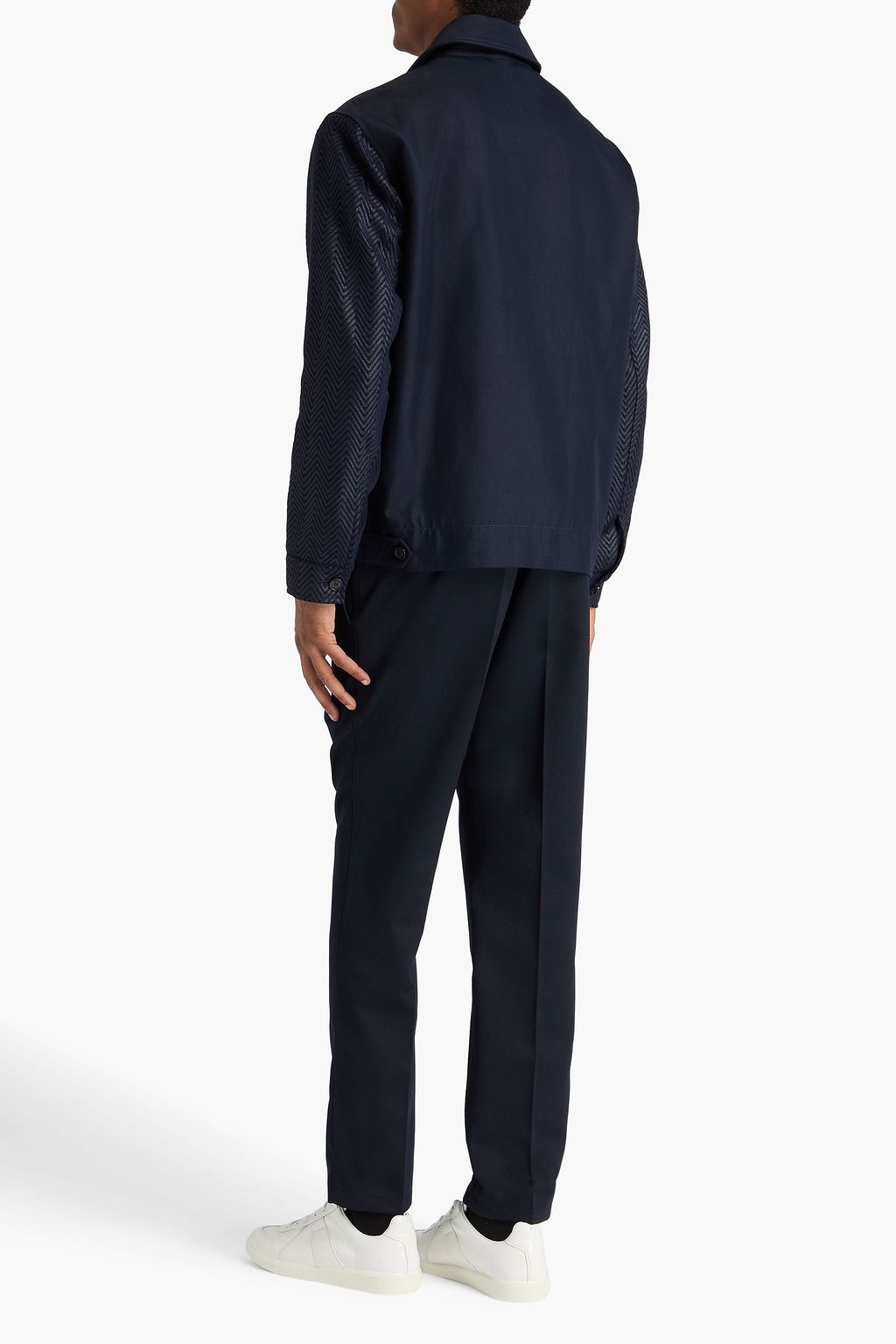 MISSONI Crochet knit-paneled cotton-blend twill jacket