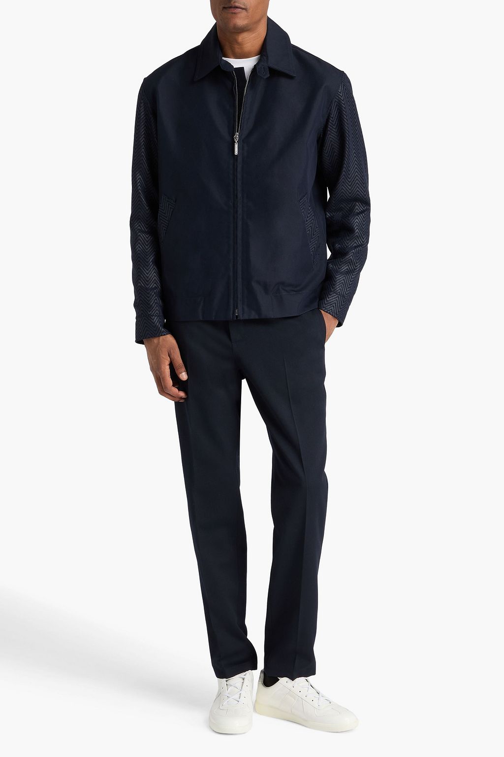 MISSONI Crochet knit-paneled cotton-blend twill jacket