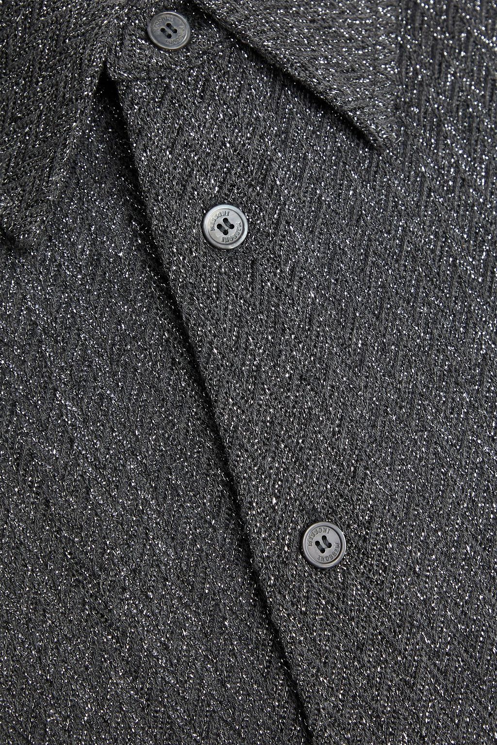 MISSONI Metallic crochet-knit cotton-blend shirt