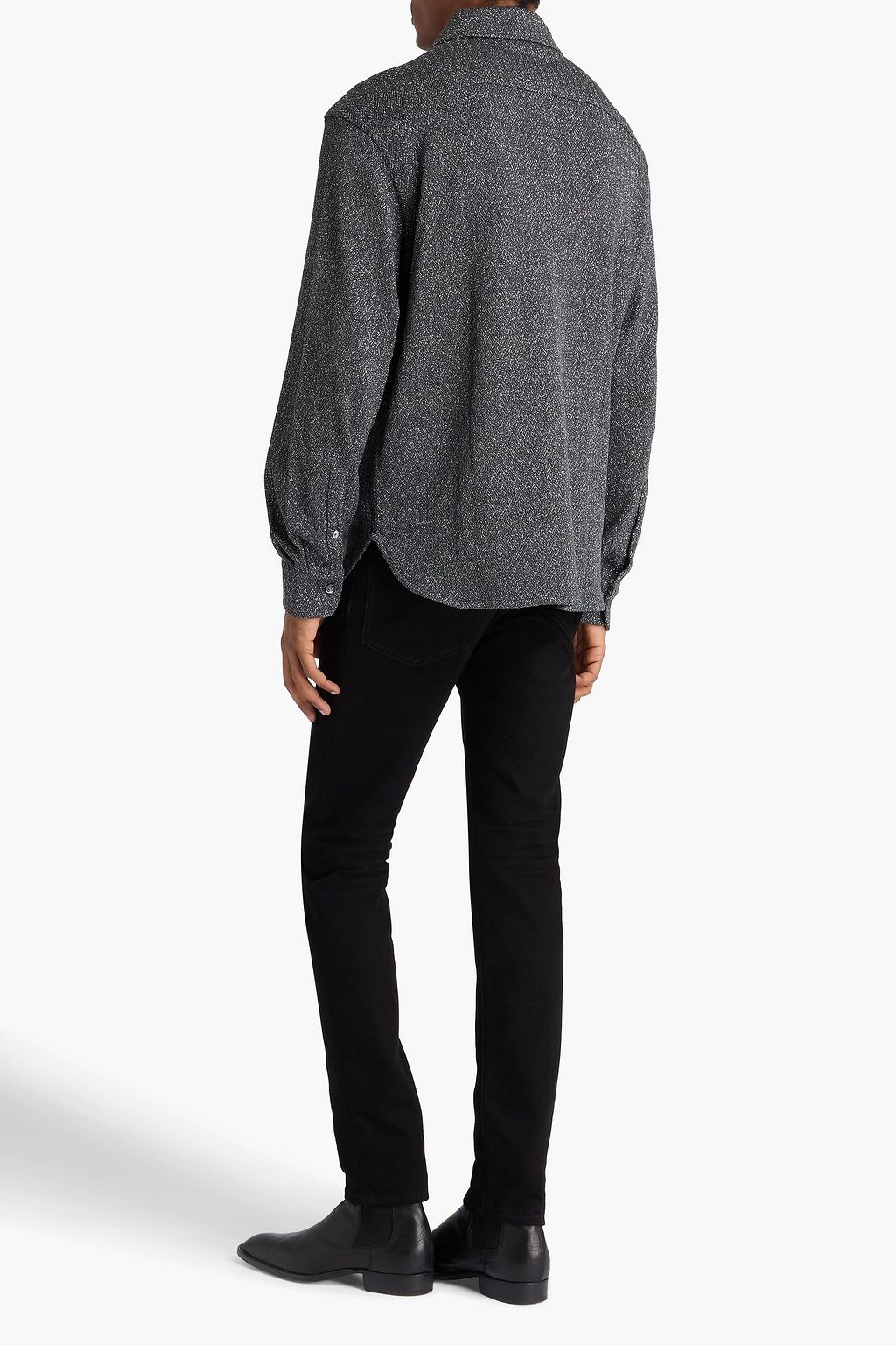 MISSONI Metallic crochet-knit cotton-blend shirt