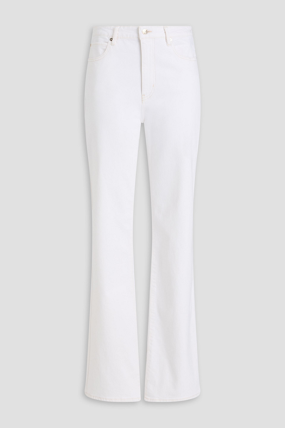 Frame The Arrow High-rise Bootcut Jeans In White
