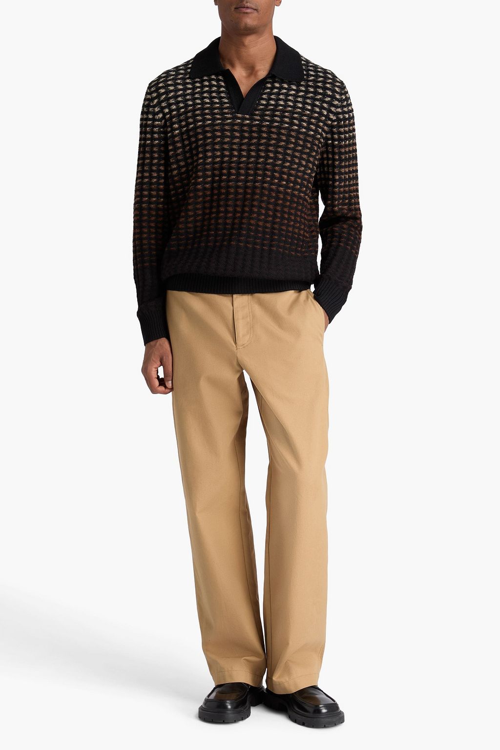MISSONI Dégradé jacquard-knit wool polo sweater