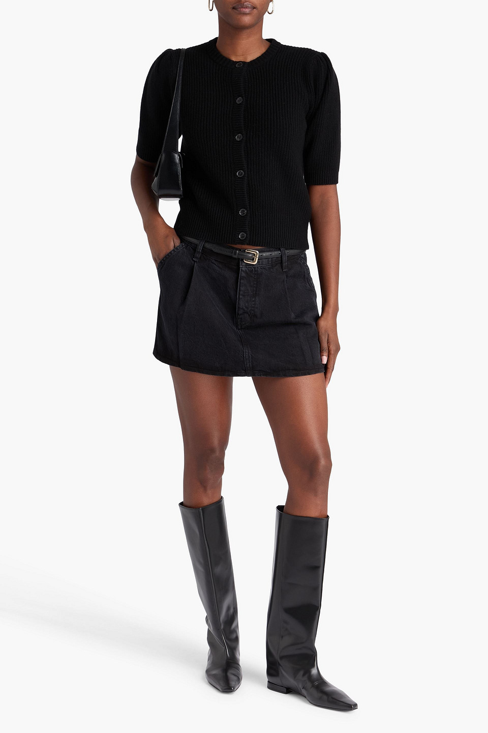  Frame - Minirock Aus Denim Mit Falten - Grau - 24 
