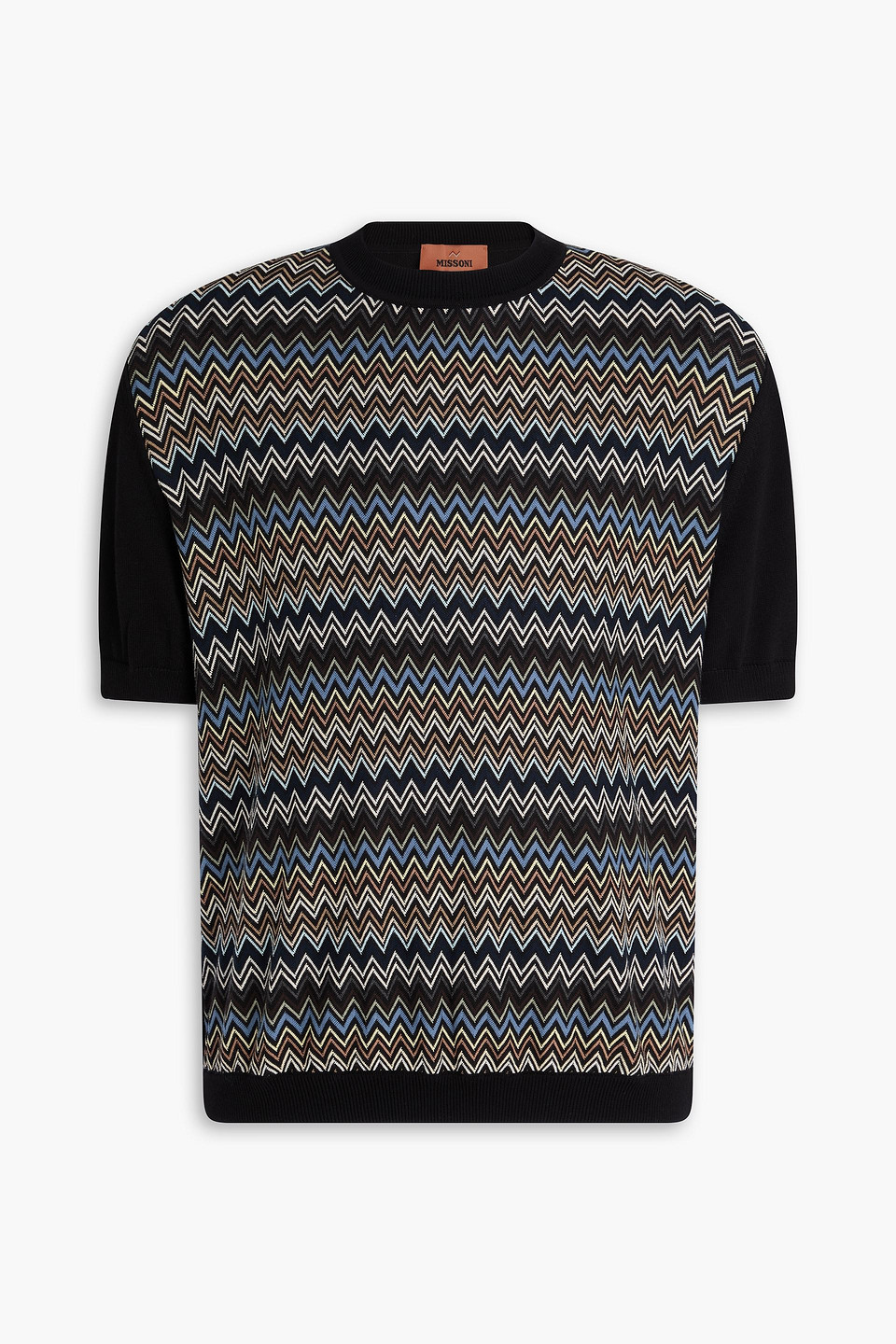 missoni - crochet-knit cotton t-shirt - black - it 50