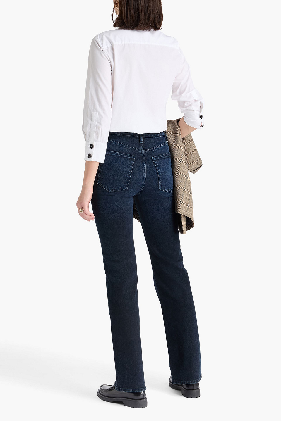 Frame The Arrow High-rise Bootcut Jeans In Blue