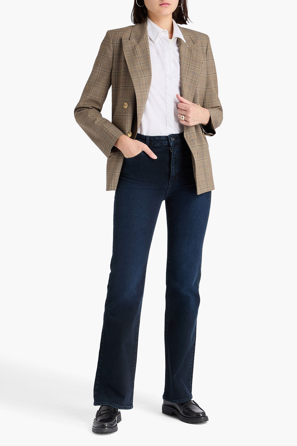 Frame The Arrow High-rise Bootcut Jeans In Blue