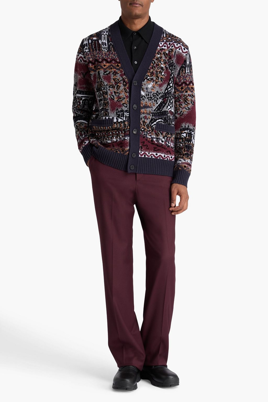 MISSONI Jacquard-knit wool-blend cardigan