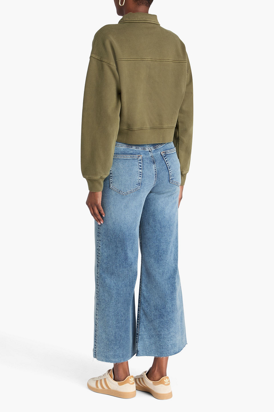 Frame Le Palazzo Crop High-rise Wide-leg Jeans In Blue