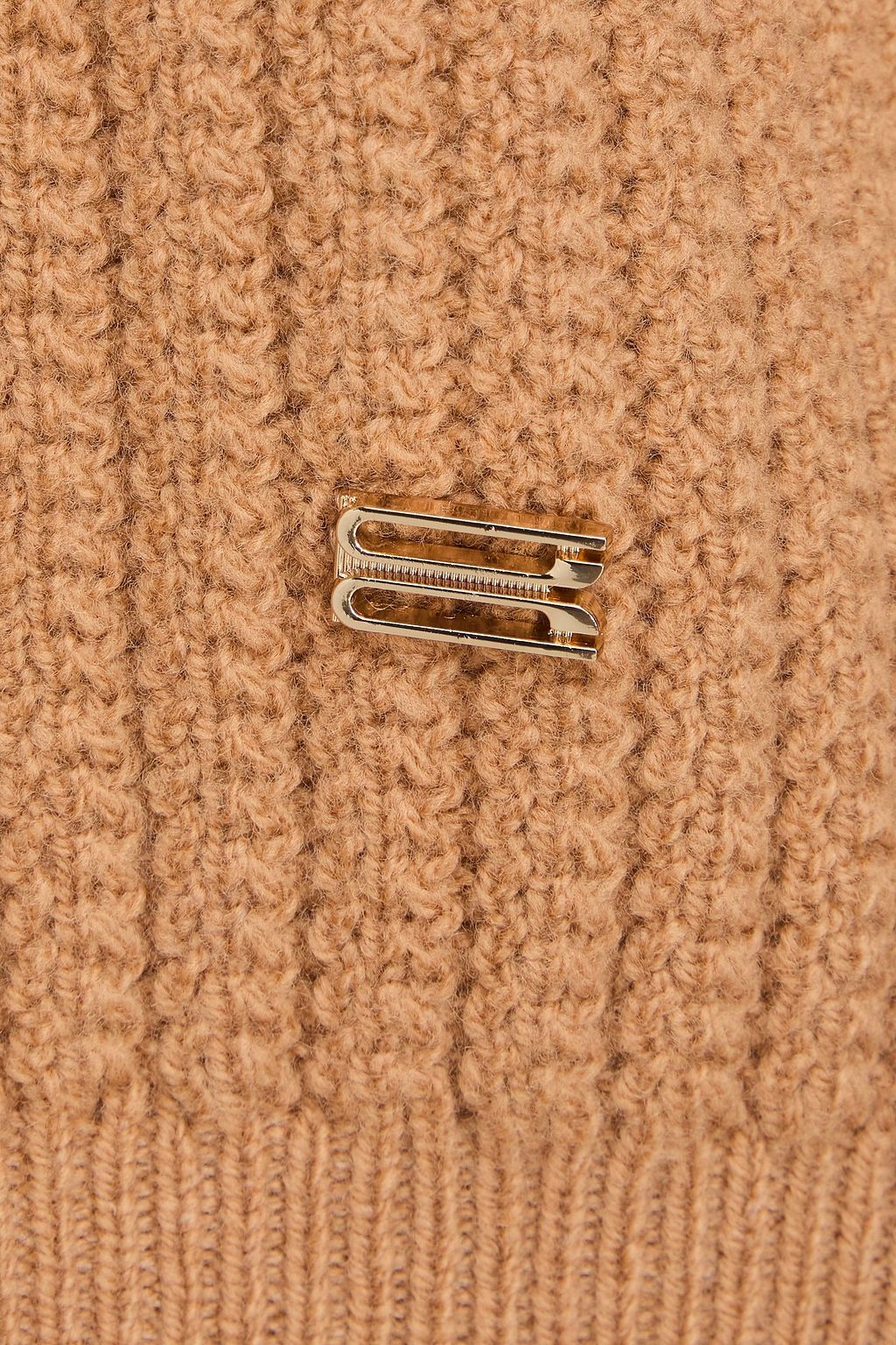 VICTORIA BECKHAM كنزة رياضية من الصوف المضلّع مزينة بنصف سحّاب