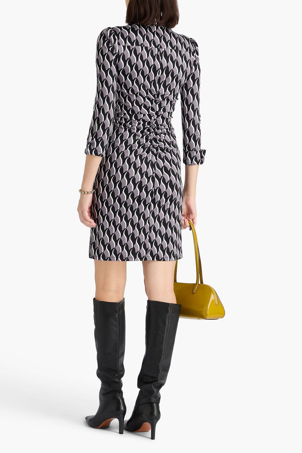 DIANE VON FURSTENBERG Sheska ruched printed jersey dress